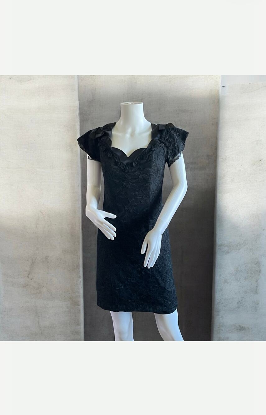 Black Niki Cocktail Bodycon Evening Dress Laced Medium